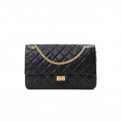 CHANEL CALFSKIN QUILTED 2.55 226 FLAP NAVY BLUE (27*17*9cm)