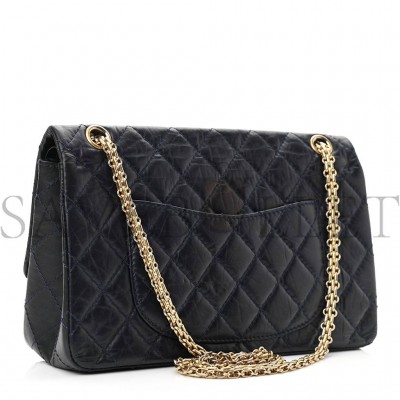 CHANEL CALFSKIN QUILTED 2.55 226 FLAP NAVY BLUE (27*17*9cm)