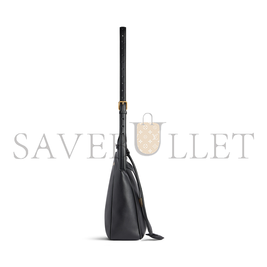 BALENCIAGA BEL AIR SMALL HOBO BAG IN BLACK SMOOTH CALFSKIN, GOLD HARDWARE 8110182ABAV1000 (26.9*25.9*9.9cm) BALENCIAGA BEL AIR SMALL HOBO BAG IN BLACK SMOOTH CALFSKIN, GOLD HARDWARE 8110182ABAV1000 (26.9*25.9*9.9cm)