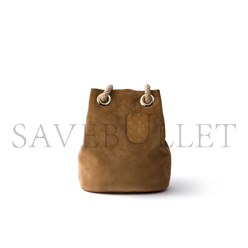PRADA SMALL MARINER SUEDE BUCKET BAG 1BE082  (28*23.5*16.5cm) 