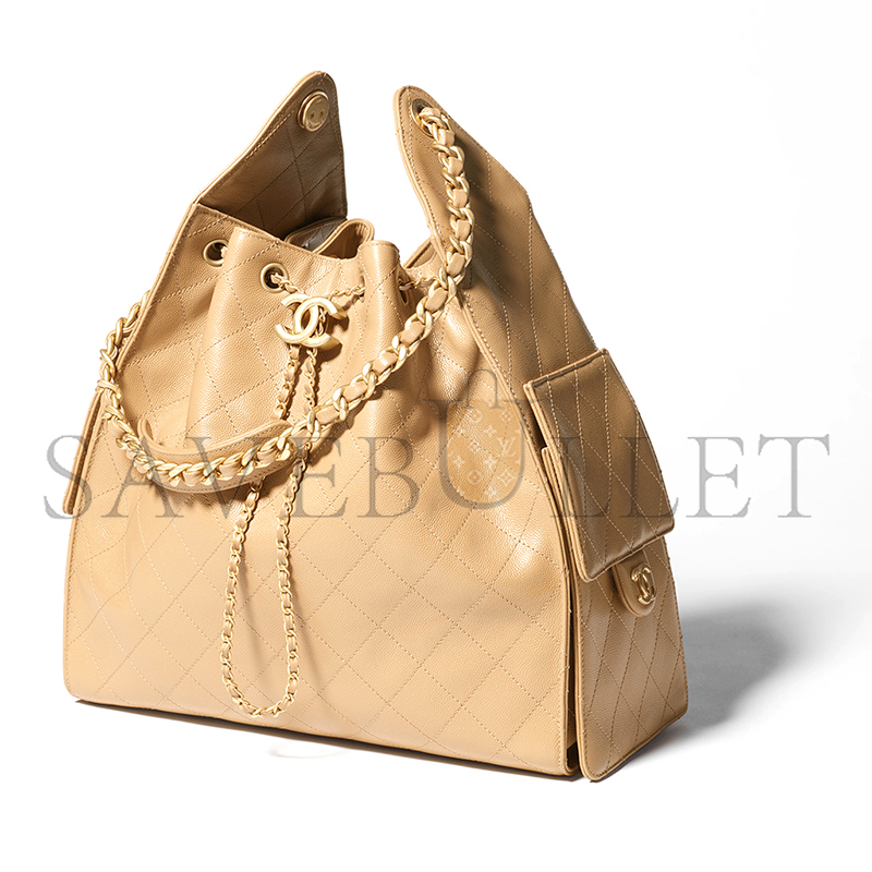 CHANEL MASTER 25 MEDIUM HANDBAG GRAINED CALFSKIN & GOLD-TONE METAL DARK BEIGE AS5311 (40*30*15cm) CHANEL MASTER 25 MEDIUM HANDBAG GRAINED CALFSKIN & GOLD-TONE METAL DARK BEIGE AS5311 (40*30*15cm)