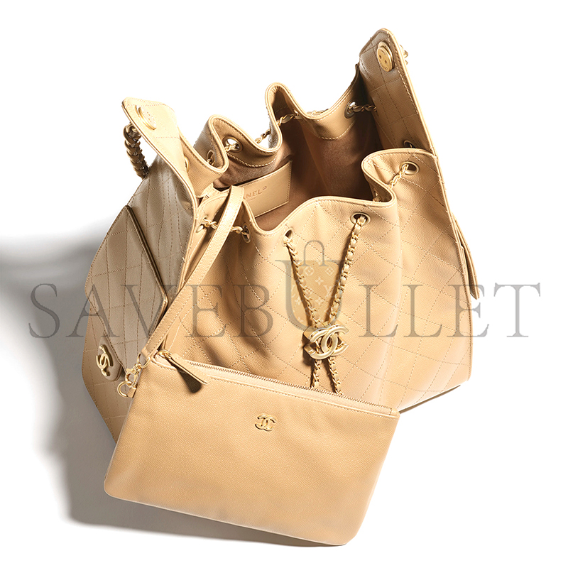 CHANEL MASTER 25 MEDIUM HANDBAG GRAINED CALFSKIN & GOLD-TONE METAL DARK BEIGE AS5311 (40*30*15cm) CHANEL MASTER 25 MEDIUM HANDBAG GRAINED CALFSKIN & GOLD-TONE METAL DARK BEIGE AS5311 (40*30*15cm)