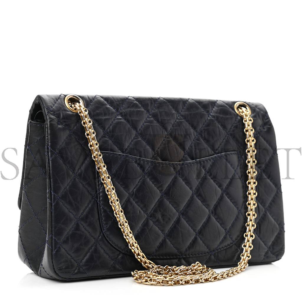 CHANEL CALFSKIN QUILTED 2.55 226 FLAP NAVY BLUE (27*17*9cm) CHANEL CALFSKIN QUILTED 2.55 226 FLAP NAVY BLUE (27*17*9cm)