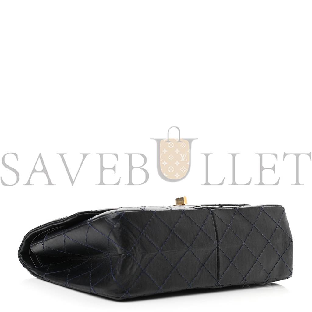 CHANEL CALFSKIN QUILTED 2.55 226 FLAP NAVY BLUE (27*17*9cm) CHANEL CALFSKIN QUILTED 2.55 226 FLAP NAVY BLUE (27*17*9cm)