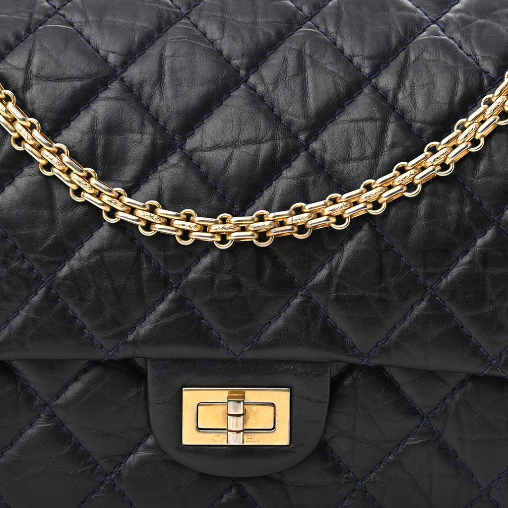 CHANEL CALFSKIN QUILTED 2.55 226 FLAP NAVY BLUE (27*17*9cm) CHANEL CALFSKIN QUILTED 2.55 226 FLAP NAVY BLUE (27*17*9cm)