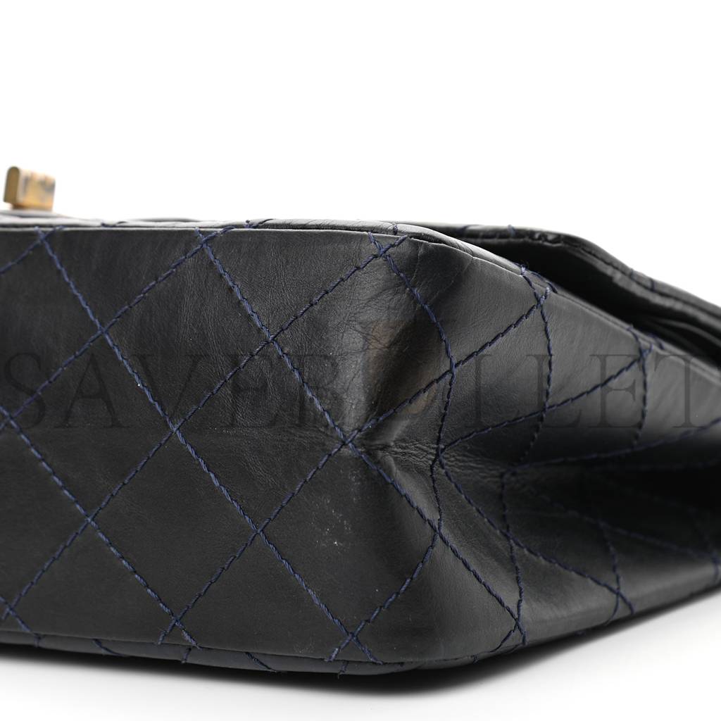 CHANEL CALFSKIN QUILTED 2.55 226 FLAP NAVY BLUE (27*17*9cm) CHANEL CALFSKIN QUILTED 2.55 226 FLAP NAVY BLUE (27*17*9cm)